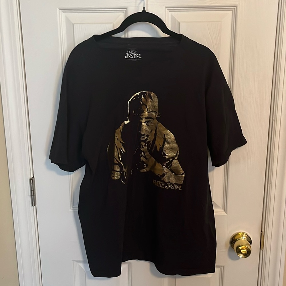 New Poetic Justice 2 Pac Mens 1993 Gold Foil Classic 2021 T-Shirt Columbia pic